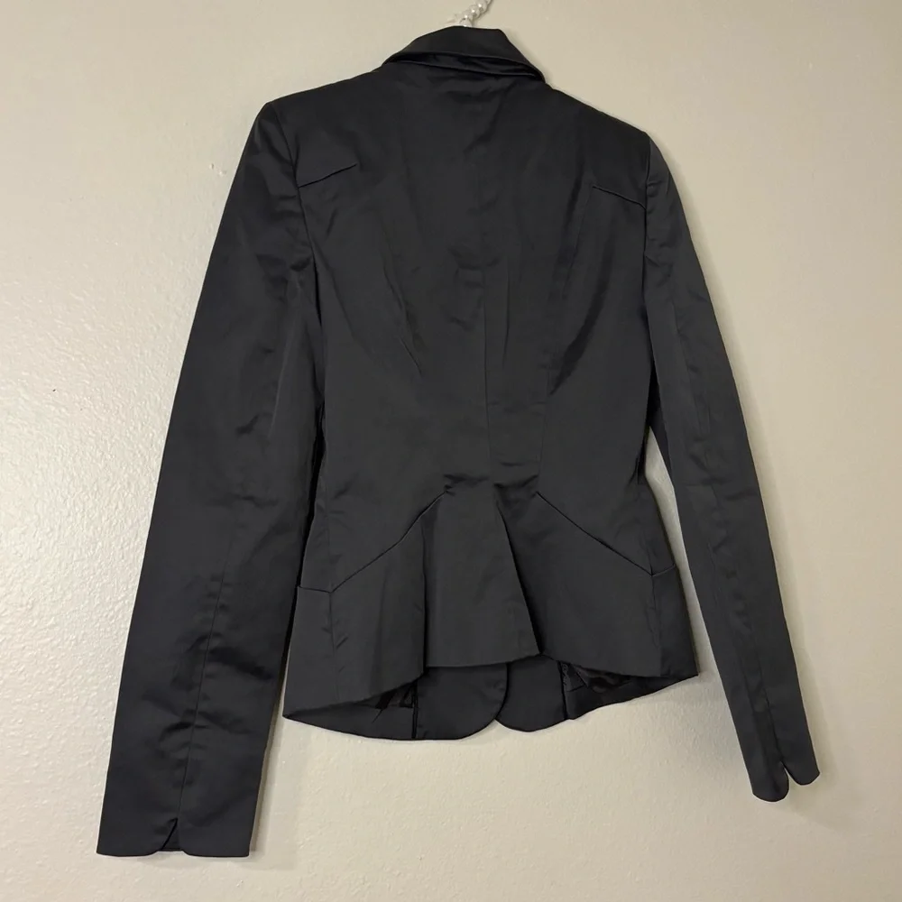Forever 21 Women Gray Satin Double Breasted Fitted Blazer - Picture 10 of 10